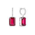 wholesale S925 Sterling Silver Radiant Earrings Set with High-Carbon Diamond Zircon Ruby Ear Hooks for Women Drop Shipping Wholesale-0-4