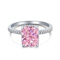 wholesale S925 Sterling Silver Cross-Border Europe and America Women's Fashion High-End Cubic Zirconia Pink Diamond Ring, Bohemian Style Versatile Hand Jewelry for Women-0-8