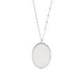 wholesale 925 Sterling Silver White Mother-of-Pearl Pendant Necklace for Women, Small Ins Collarbone Chain, Versatile and Minimalist Elegant Sweater Chain-0-4