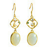 wholesale 925 silver earrings with certificate, new Chinese retro style, inlaid with natural Hetian jade, ear hook earrings-0-4