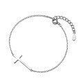 wholesale S925 Silver Women's Korean-style Minimalist Cross Pendant Chain Bracelet Wholesale S0565-0-4
