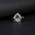 wholesale S925 Sterling Silver Natural Green Amethyst Ring, Adjustable Opening, Fashionable and Elegant, Set with Natural Colored Gemstone-0-3