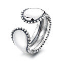 wholesale S925 Sterling Silver Textured Smooth Twist Edge Wide Band Open Ring Ins Trend Unisex Style-0-4