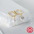 wholesale S925 Sterling Silver U-Shaped Irregular Pearl Ear Cuff, Retro Minimalist INS Versatile Earrings for Women-0-2