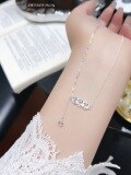 wholesale 999 Pure Silver Butterfly Tassel Four-Leaf Clover Necklace for Women, Small Batch Design, High-End Feel, Light Luxury Collarbone Chain, Gift for Girlfriend-0-29