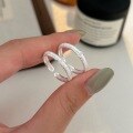 wholesale S925 Sterling Silver Matte Brushed Open Ring for Women, Korean Light Luxury, Versatile and High-End, Trendy Ins Style-0-1