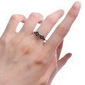 wholesale 925 Sterling Silver 6*9 Emerald Cut Black Gray Zircon Ring Vintage Minimalist Ring Band-0-4