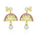 wholesale [925 Sterling Silver] Summer high-end sense new Chinese style gluttonous pattern earrings,。-0-4