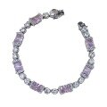 wholesale Sterling silver Zhuo Zhifan new 6*8mm high-carbon diamond ice-cut pink diamond full diamond bracelet for women,-0-4