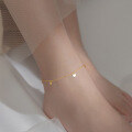 wholesale S925 silver round piece cross chain anklet Korean version small fresh simple elegant women's foot jewelry S4772-0-1
