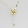wholesale 10k Gold Yili Jewelry Source Wholesale New Small-Designer Sense Light Luxury Advanced Flower Moissanite Necklace-0-3