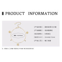 S925 Sterling Silver Four-Leaf Clover Moissanite Bracelet for Women-Flower Bracelet [K Gold]  925 Silver