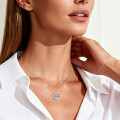 S925 Sterling Silver D-Color Moissanite Rotating Pendant Necklace-0-2