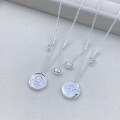 wholesale Fine Silver S999 Wealth God Attracting Fortune Ingot Necklace, Fashionable Retro Ethnic Style Niche Design Collarbone Chain Accessory-0-2