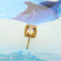 wholesale 14K Gold Plated 925 Sterling Silver Amethyst Citrine Rectangle Ring for Women, Fashion Vintage Elegant Ring-0-0