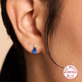 wholesale S925 Sterling Silver Colorful Diamond Accent Teardrop Earrings, Fashionable and Simple Zircon Earrings-0-4