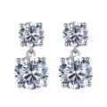 wholesale S925 Sterling Silver New Drop European and American Stud Earrings Simulated Diamond Earrings Ins Cross-Border Style-0-4
