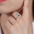 wholesale S925 silver plated with 14k gold, natural green amethyst gemstone ring with fashionable and lightweight luxury design-0-2