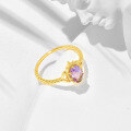 wholesale Vintage-style summer new crown bubble ring with luxurious natural amethyst and lace detailing, available in stock Place the metal material at the beginning-0-3