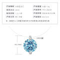 S925 Silver 2-Carat Blue Diamond Mermaid's Tear Sapphire Pendant Necklace-0-1