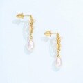 wholesale S925 Sterling Silver Korean New Style Freshwater Pearl Long Earrings for Women, Elegant and Luxurious Earrings Wholesale-0-4