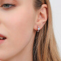 Sterling Silver Moissanite Earrings for Women, Luxury Ear Cuffs-0-1