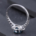 wholesale 925 Silver Light Luxury Natural London Blue Topaz Ring, Fashionable and High-End with a Sophisticated Aura, Set with Natural Gemstone-0-3