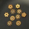 wholesale Antique gold floral crown setting, engraved antique silver S925 sterling silver gold-plated spacer, DIY bracelet bead setting accessory-0-1