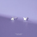 wholesale 999 Sterling Silver Butterfly Stud Earrings for Women-0-5
