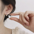 wholesale S925 Silver Korean Style Da Dong Men 3D Concave Inlaid Diamond Heart Commuter Versatile Earrings for Women-0-1