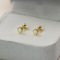 wholesale S925 Sterling Silver Fresh and Sweet Ins Style Niche Design Personalized Opal Thread Earrings M05967-0-3