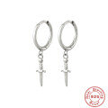 wholesale S925 Sterling Silver Dagger Cross Earrings with Evil Eye, Star, and Moon Pendant Hoop-0-14
