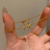 wholesale S925 Sterling Silver Two-Sided Wearable Iris Flower with Diamond Accents and Brushed Finish Luxury Bracelet-Gold 925 silver