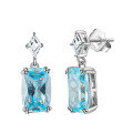 wholesale S925 Sterling Silver Cloud-Inspired Earrings with Synthetic Sapphire Large Drop Earrings for Women-0-0