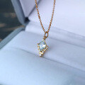 wholesale S925 Sterling Silver Red Elk Rhombus Sky Blue Zircon Necklace for Women, Light Luxury Banquet Fashion Exquisite Pendant Collarbone Chain-0-1