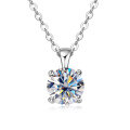 wholesale 18k Gold Plated 925 Sterling Silver Classic Four-Prong Moissanite Necklace for Women High-End Cross-Border Genuine Wholesale-0-4