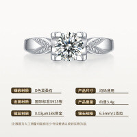 925 Sterling Silver Moissanite Four-Claw Swallowtail Bullhead Ring Exquisite Export Jewelry-6.5mm/1 carat moissanite/S925 sterling silver  Adjustable opening