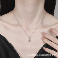 S925 Sterling Silver Moissanite Pendant Necklace, Women's Minimalist Luxury-0-2