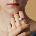 wholesale 925 Silver Korean New Simple and Fashion Pearl Ring Ins Style Adjustable Opening Wholesale from Manufacturer-0-1