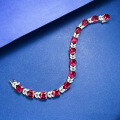 wholesale 925 Silver Pigeon Blood Red 7*7 Red Diamond Bracelet, Mu Jing Jewelry New Classic Daily Fashion OL Live Streaming Bestseller-0-3