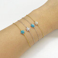 wholesale S925 Sterling Silver Flower Turquoise Bracelet Fashion Simple Korean Style Sweet and Fresh Stackable Versatile Bracelet-0-3