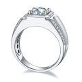 wholesale 925 Sterling Silver 2 Carat Moissanite Wide Band Men's Pave Ring, High-End Cross-Border E-Commerce Bestseller-0-4