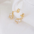 wholesale S925 silver gold-plated natural white crystal earrings for women, ice crystal teardrop jewelry wholesale and dropshipping-0-3