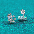 S925 Sterling Silver Moissanite Snowflake Earrings for Women-0-1
