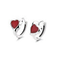 wholesale S925 Sterling Silver Red Resin Heart Stud Earrings, Minimalist, Delicate, and Versatile Ins Style-0-4