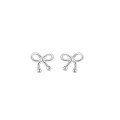wholesale Sterling Silver Super Source S925 Korean Minimalist Style Cute Ballpoint Pen Bow Ear Studs For Women Ins Advanced Sense Earrings-0-0
