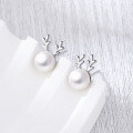 wholesale S925 Sterling Silver Deer Antler Stud Earrings Women New Trendy Moose Earrings High-end Sweet Christmas Earrings Wholesale-0-3