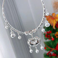 wholesale 999 Pure Silver Baifu Longevity Lock Necklace, Baby Necklace, Children's Silver Lock, Peace Lock, Infant Full Moon and First Birthday Gift-0-3