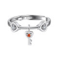 wholesale S925 Sterling Silver Cloud-Pull Jewelry Heart Key Design, Versatile and Fresh Style Ring for Wholesale-0-4
