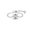 wholesale S925 Sterling Silver Light Luxury Set with Simulated Diamond Zircon Ring for Women, Open Adjustable Chain Ring,Ins Style Silver Jewelry-0-2